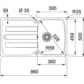  Кухонная мойка FRANKE ANTEA AZG 611-86 (114.0499.189) Фрагранит-шторм 