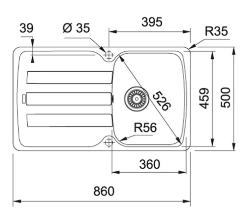 Кухонна мийка FRANKE ANTEA AZG 611-86 (114.0499.189) Фрагранит-шторм
