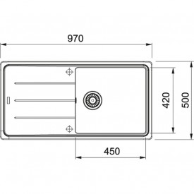 Кухонная Мойка FRANKE BASIS BFG 611-97 (114.0363.933) Фрагранит-оникс