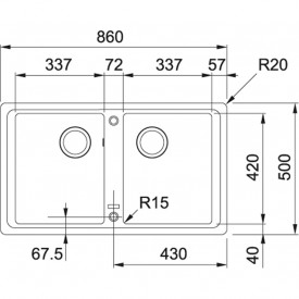 Кухонная Мойка FRANKE BASIS BFG 620 (114.0363.941) Фрагранит-белый