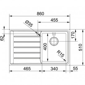 Кухонная Мойка FRANKE NEPTUNE PLUS NPX 611 (101.0068.368) Нерж.сталь-полированная (крыло справа)