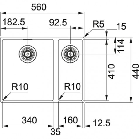 Кухонная Мойка FRANKE SIRIUS SID 160 (125.0395.612) Тектонайт-белый