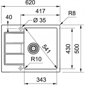 Кухонная Мойка FRANKE SIRIUS SID 611-62 (114.0497.931) Тектонайт-черный