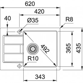 Кухонная Мойка FRANKE SIRIUS SID 611-62 SLIM (114.0497.937) Тектонайт-черный