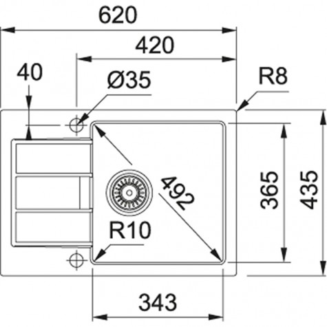 Кухонная Мойка FRANKE SIRIUS SID 611-62 SLIM (114.0497.938) Тектонайт-сахара