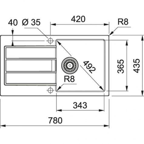 Кухонная Мойка FRANKE SIRIUS SID 611-78 SLIM (114.0497.959) Тектонайт-маскарпоне