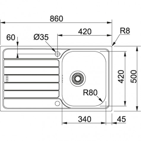 Кухонная Мойка FRANKE SPARK SKL 611-86 (101.0510.065) Нерж.сталь-декор