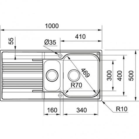 Кухонная Мойка FRANKE SMART SRL 651 (101.0368.326) Нерж.сталь-декор