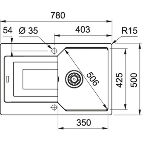 Кухонная Мойка FRANKE URBAN UBG 611-78 (114.0574.939) Фрагранит-графит 