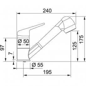 Кухонный смеситель FRANKE NOVARA PLUS PULL OUT (115.0347.111) Хром