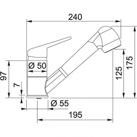 Кухонный смеситель FRANKE NOVARA PLUS PULL OUT (115.0347.111) Хром