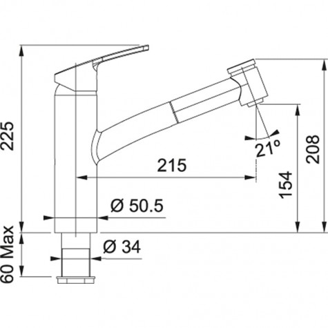 Кухонный смеситель FRANKE SMART PULL OUT SPRAY (115.0534.219) Никель оптик/красный 